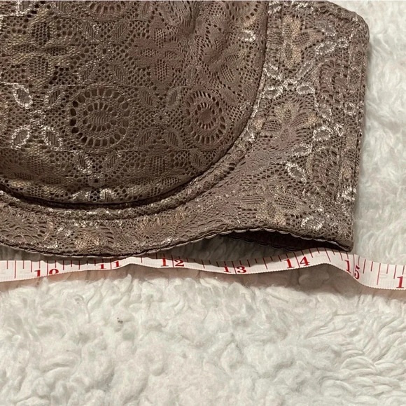 Full figure sexy lace bra with jewel emblem design size 95E (42DD) color: Cocoa - Picture 15 of 17